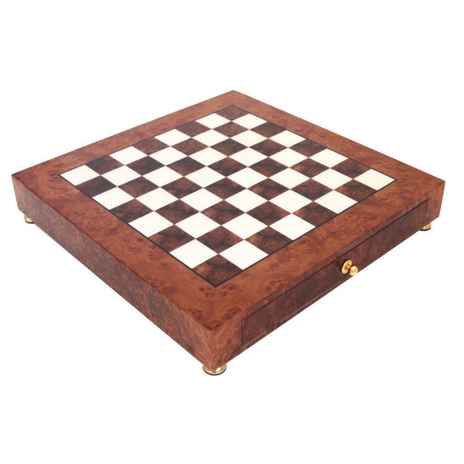 Wooden chessboard 42×42 cm with drawer for pieces