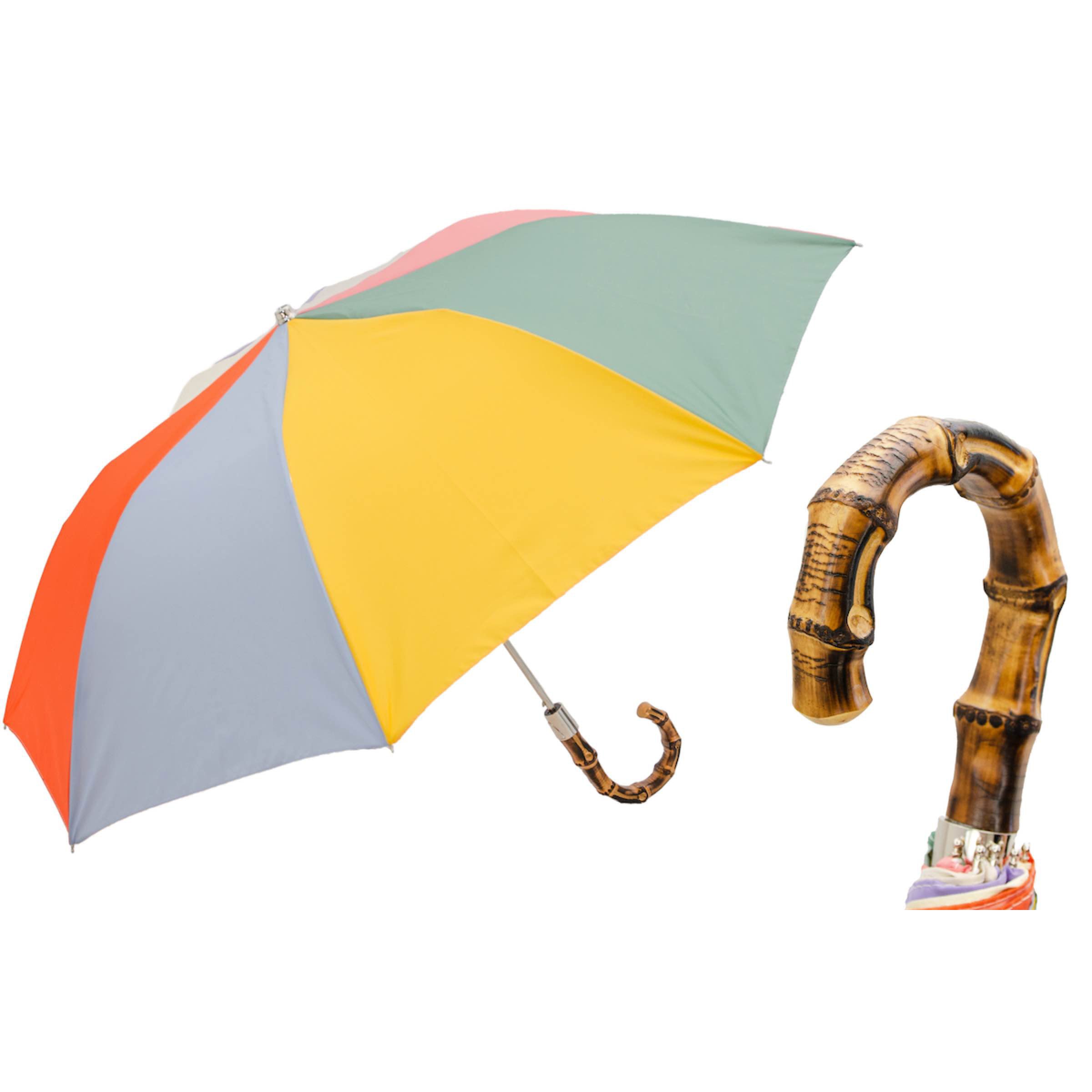 PASOTTI Umbrella 100cm Rainbow Automatic Whangee Bamboo Handle
