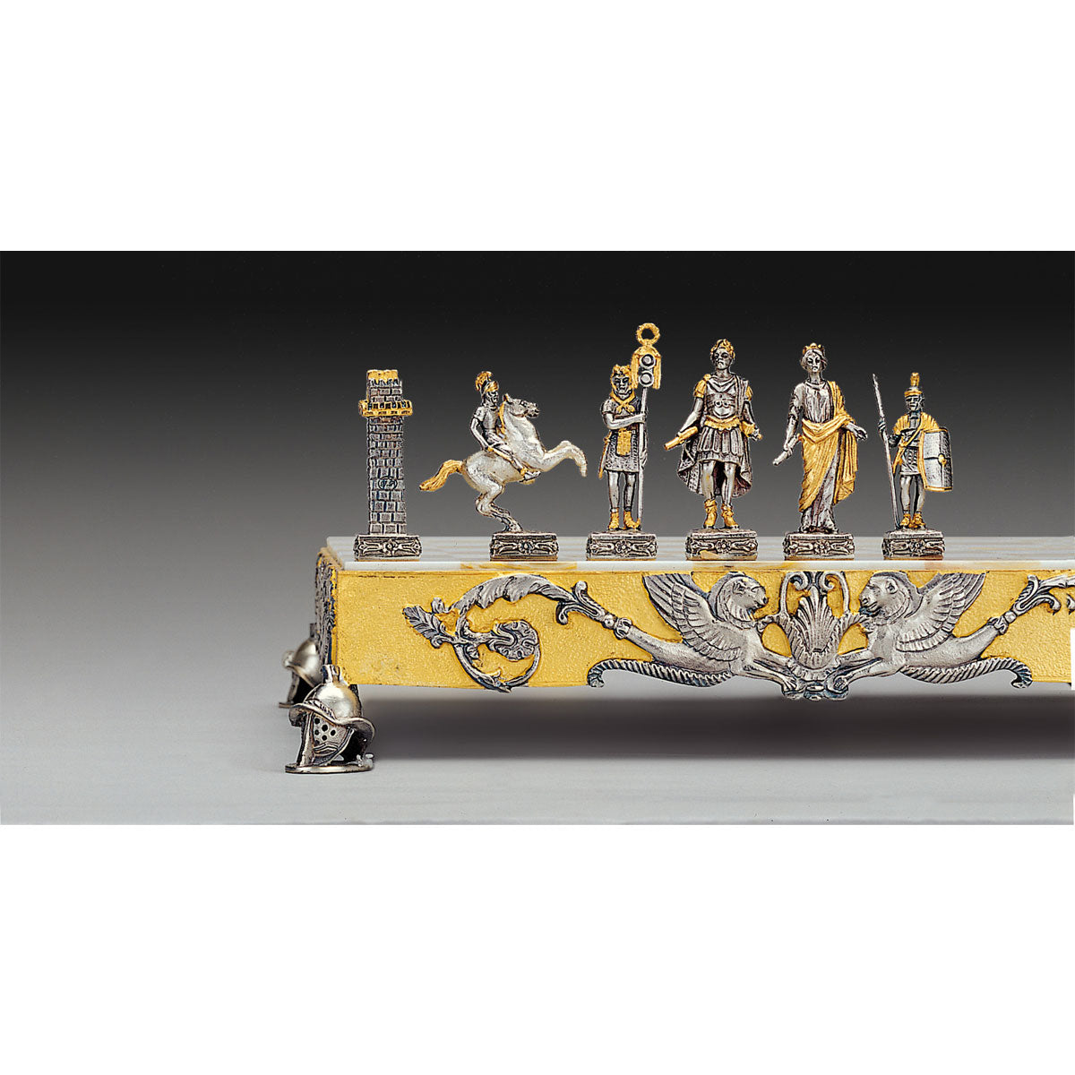 Italfama Roman Empire Chess Set 24K Gold & Onyx 34cm Bronze