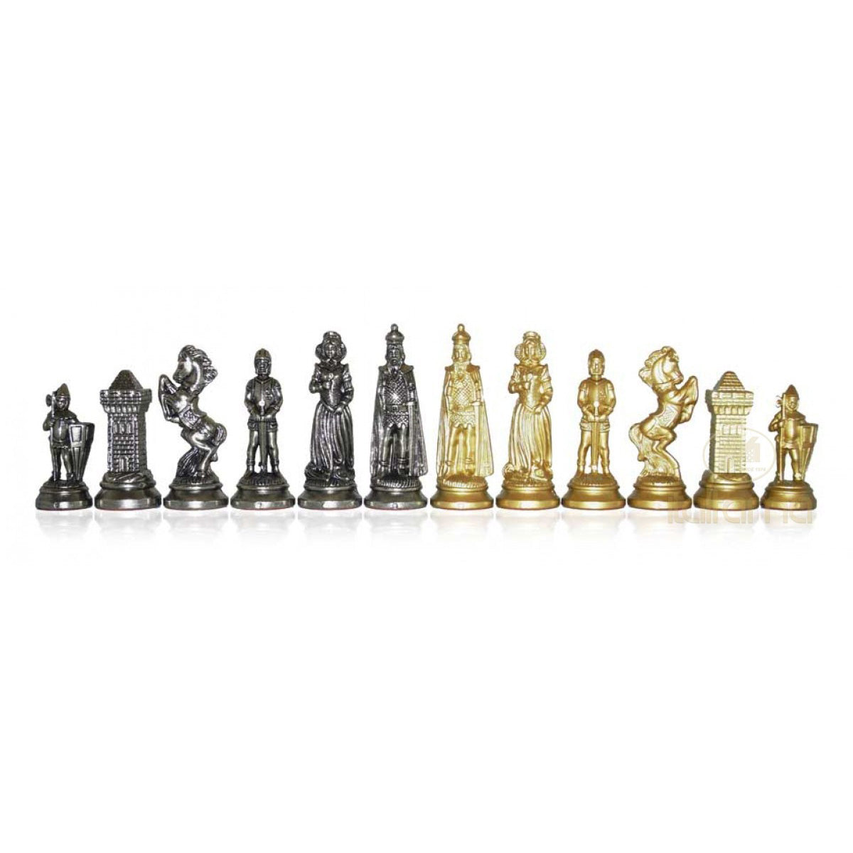 “Maria Stuarda” Chess Pieces 9.4 cm, metal, Made in Italy