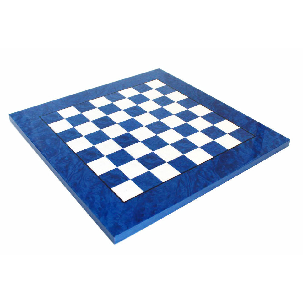 Luxury Blue Madrona Briar Wood Chessboard 51x51cm Made in Italy