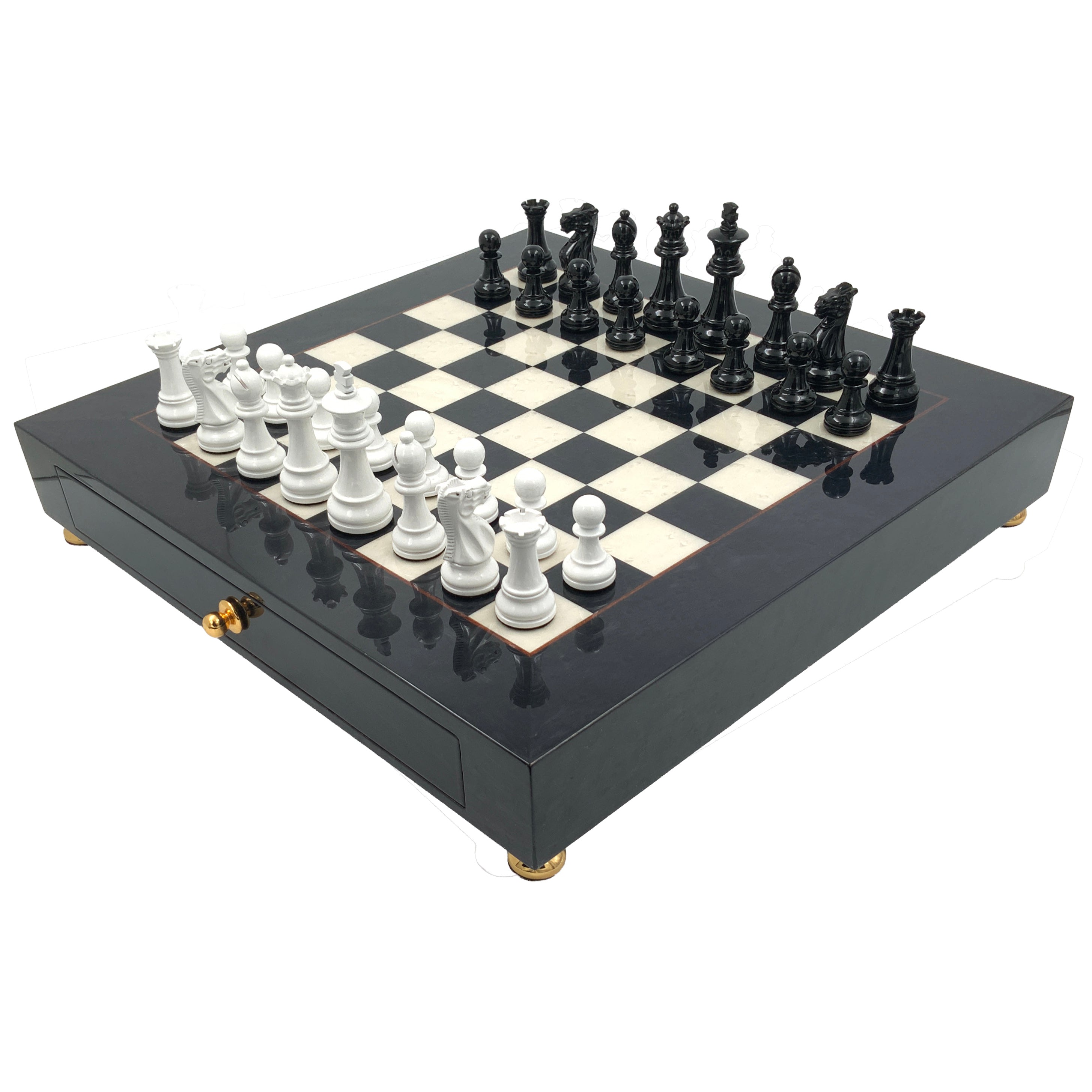 Luxury Italian Chess Set: Classico Collection & Briar Wood Board 42 x 42 cm