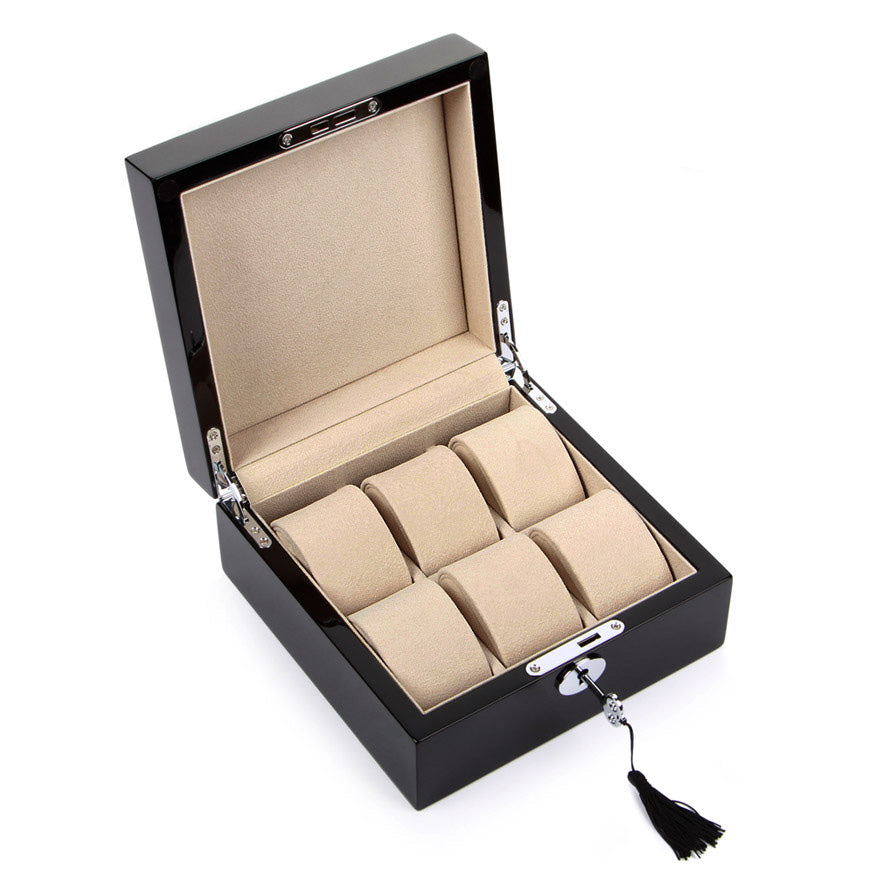 LUXURY PIANO LACQUER WATCH BOX for 6 TIMEPIECES