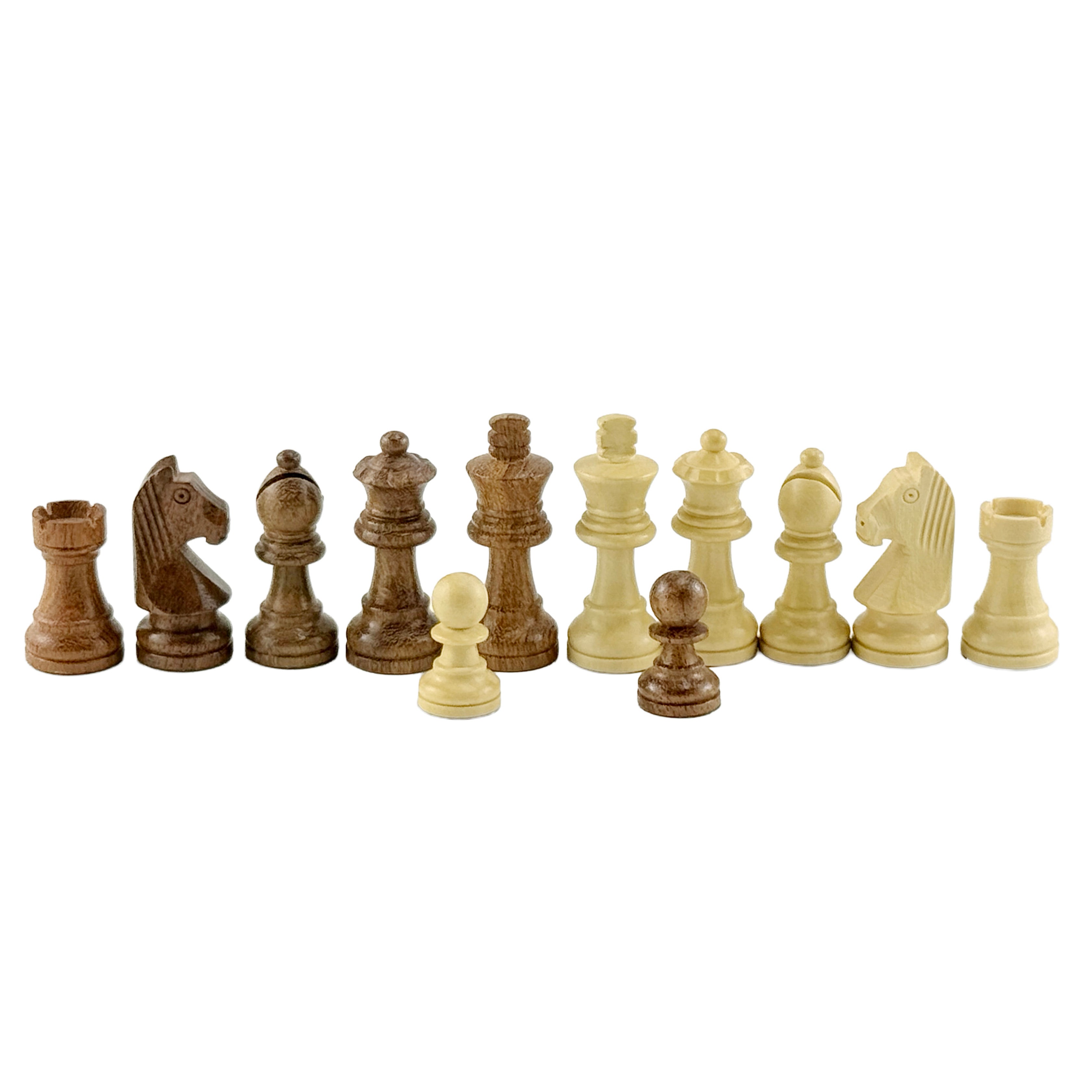 Wooden Acacia Chess Pieces with Eco-Leather Chessboard (26x26 cm)