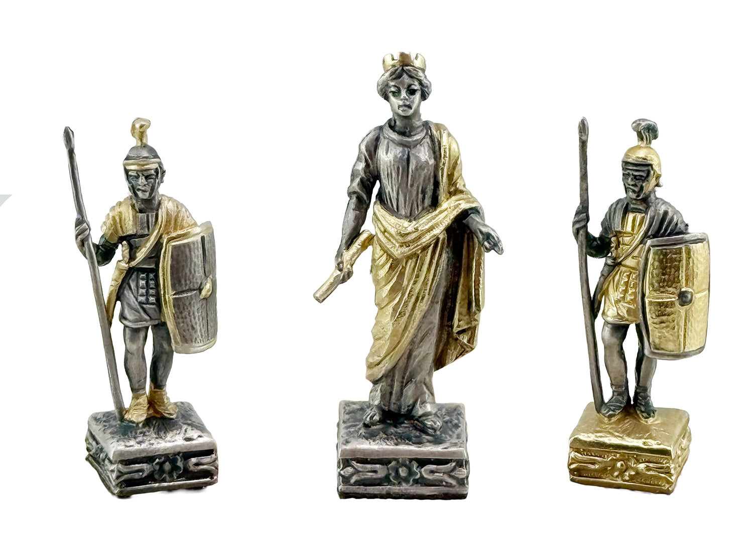Italfama Roman Empire Chess Set 24K Gold & Onyx 34cm Bronze